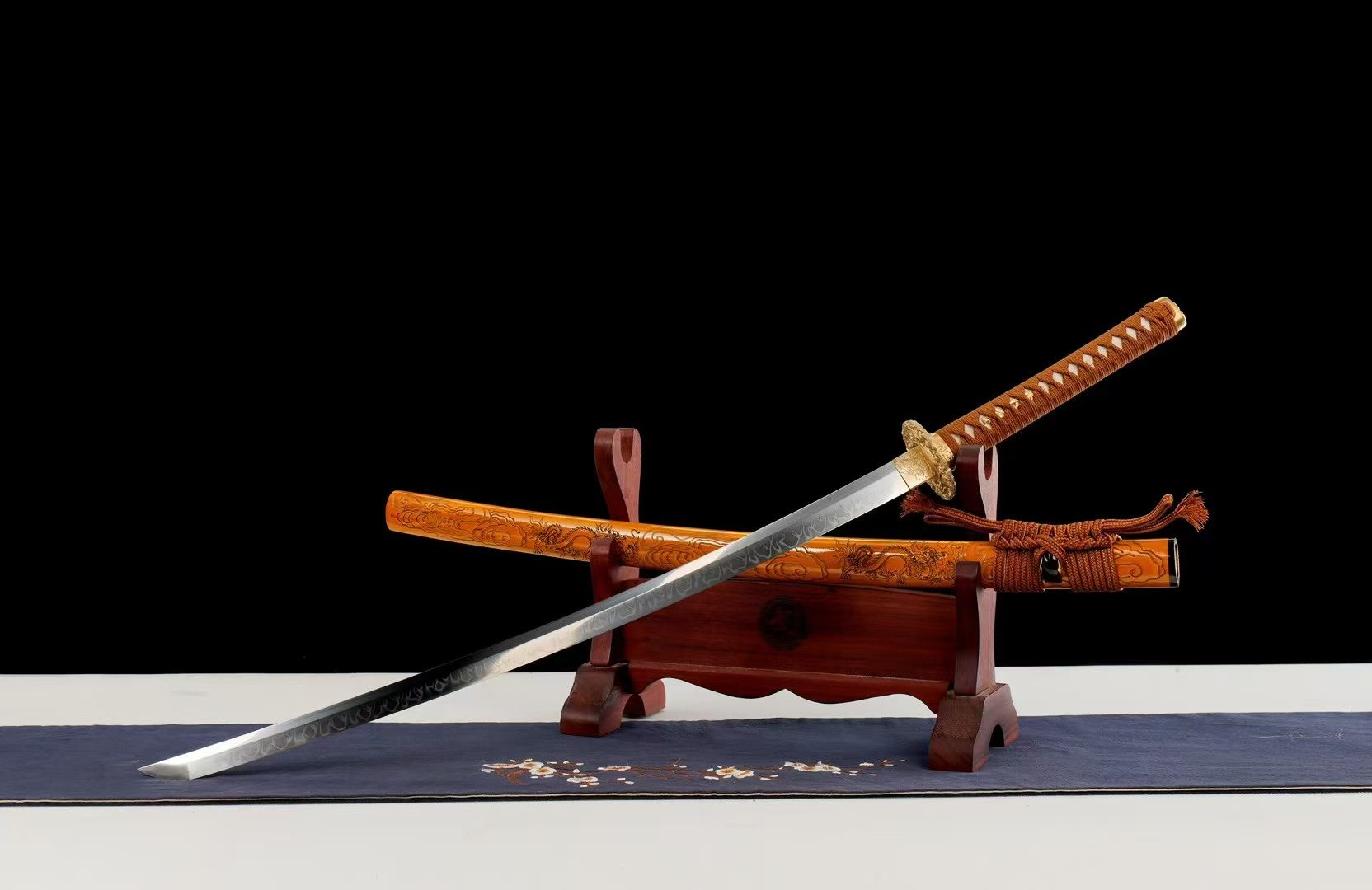 KIẾM NHẬT KATANA XÍCH LONG – THÉP T10 TÔI VÂN CHỮ HỎA, MÀI 18 CÔNG ĐOẠN THỦ CÔNG