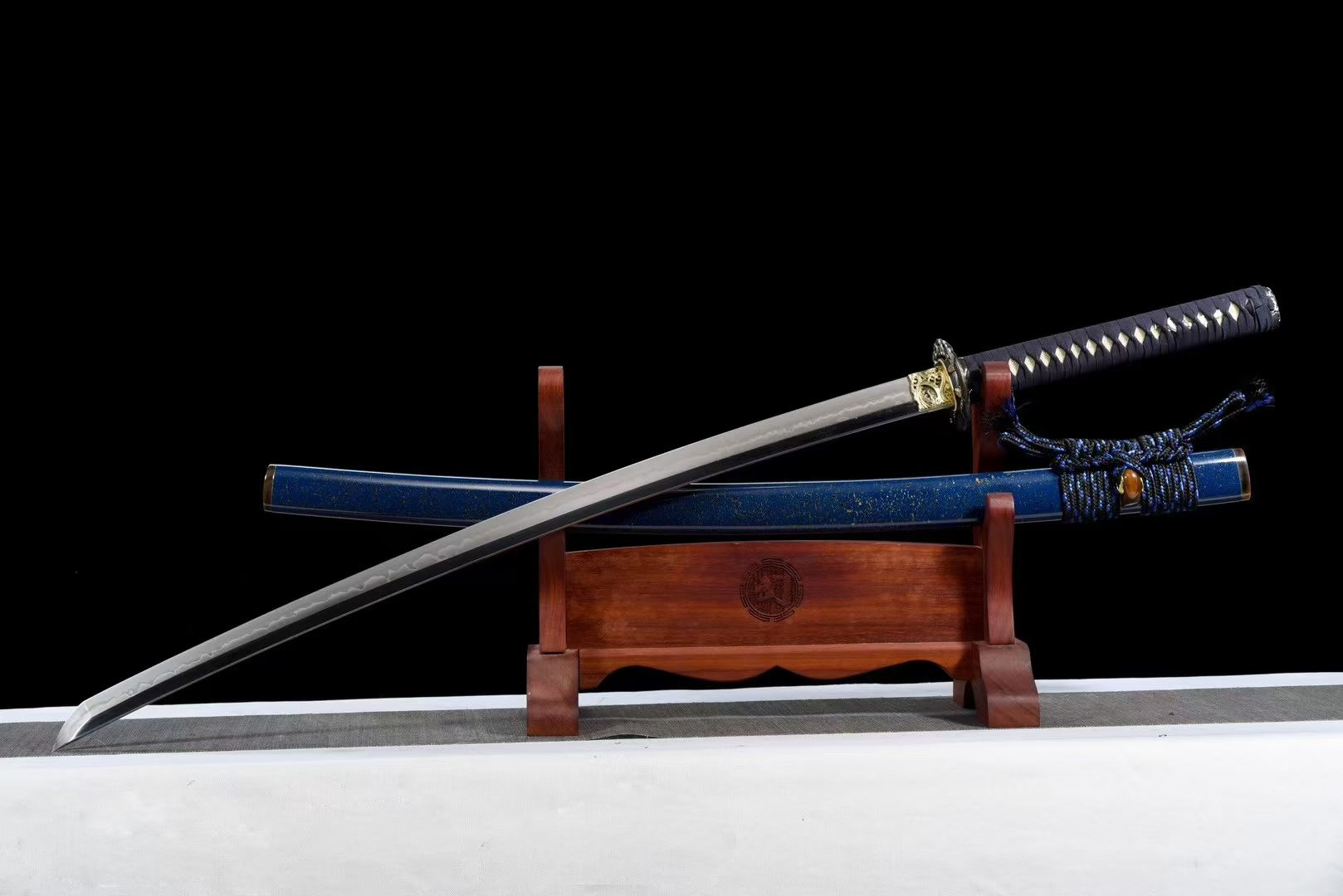 KIẾM NHẬT KATANA HẢI VẬN – THÉP T10 TÔI VÂN ĐINH HƯƠNG MÀI BA MÀU THỦ CÔNG