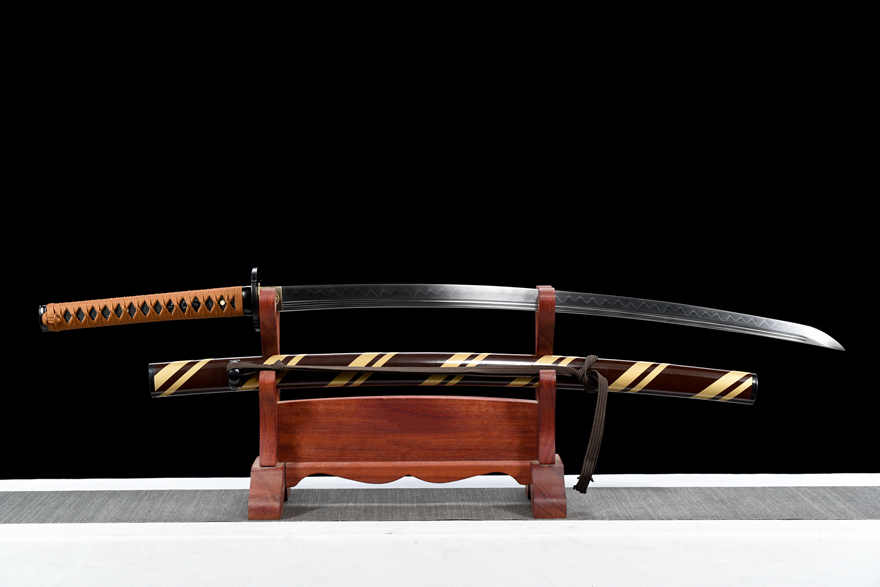 Kiếm Nhật Samurai Katana Dạ Đàm – Phiên Bản Thép Tôi Đất Sét, Song Huyết Rãnh