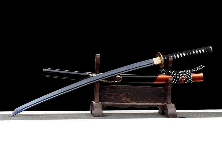 Kiếm Nhật Samurai Katana Ma Cơ – Thép Gấp Vân Hoa, Nướng Xanh Cao Cấp