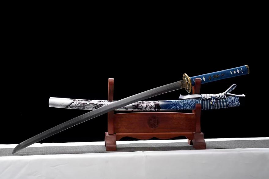 Kiếm Nhật Samurai Katana Nghĩa Bạc Vân Thiên – Phiên Bản T10 Tôi Đất Sét Độc Quyền