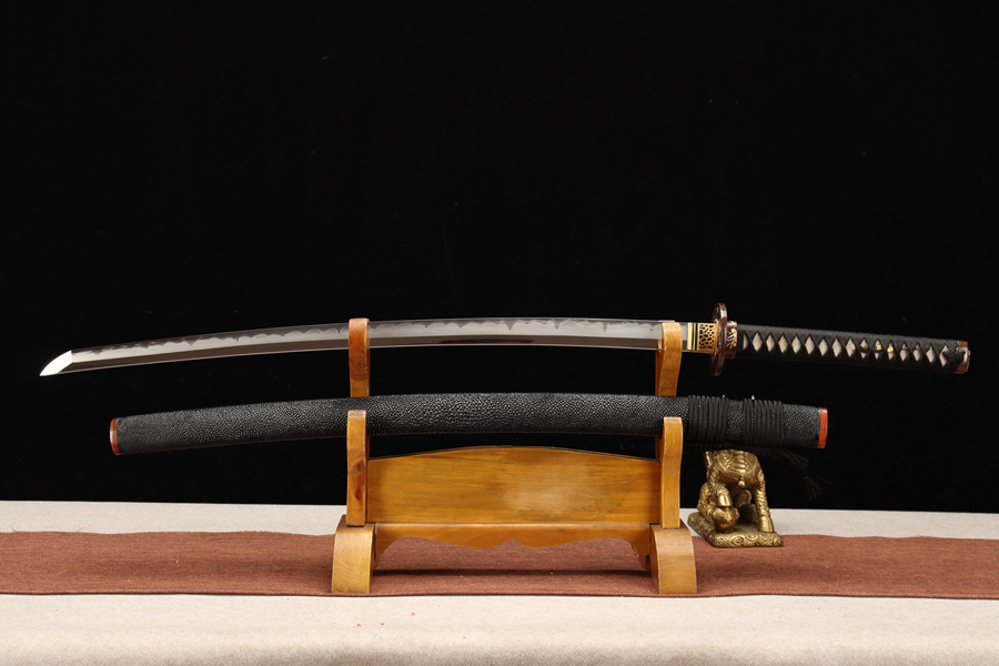 Kiếm Samurai Katana Cao Cấp – Tam Hợp Thép, Vân Địa Tôi – Kim Qua Thiết Mã