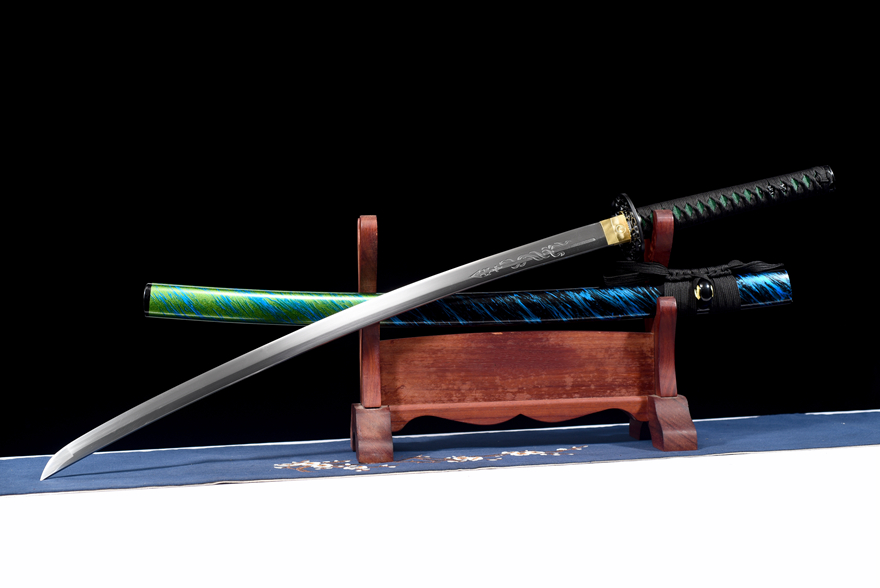 Kiếm Nhật Samurai Katana 柳絮 (Liễu Tuyết) – Lưỡi Thép Carbon Chạm Khắc Hoa Văn