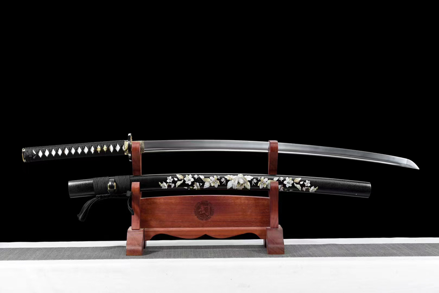 Kiếm Nhật Samurai Katana Hoa Rực Rỡ - Phiên Bản Thép Lò Xo Cao Cấp