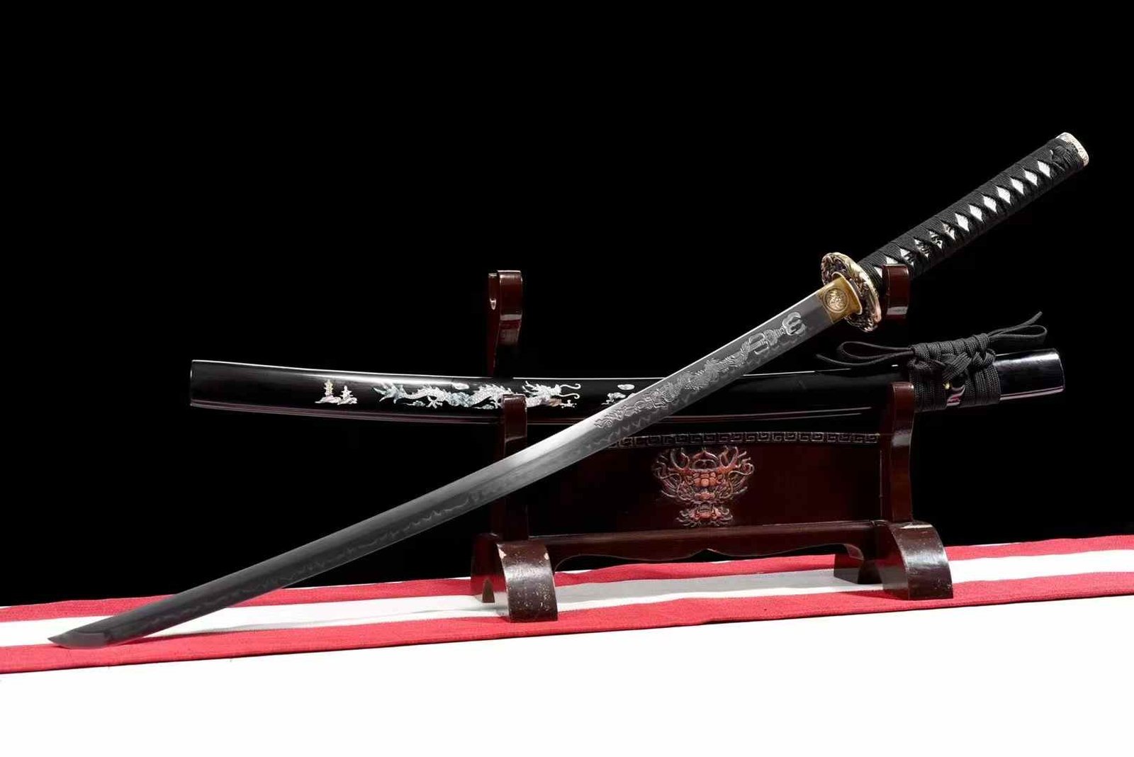 KATANA T10 LONG TUYỀN – THÉP RÈN THỦ CÔNG, HOA VĂN ĂN MÒN, PHỤ KIỆN ĐỒNG