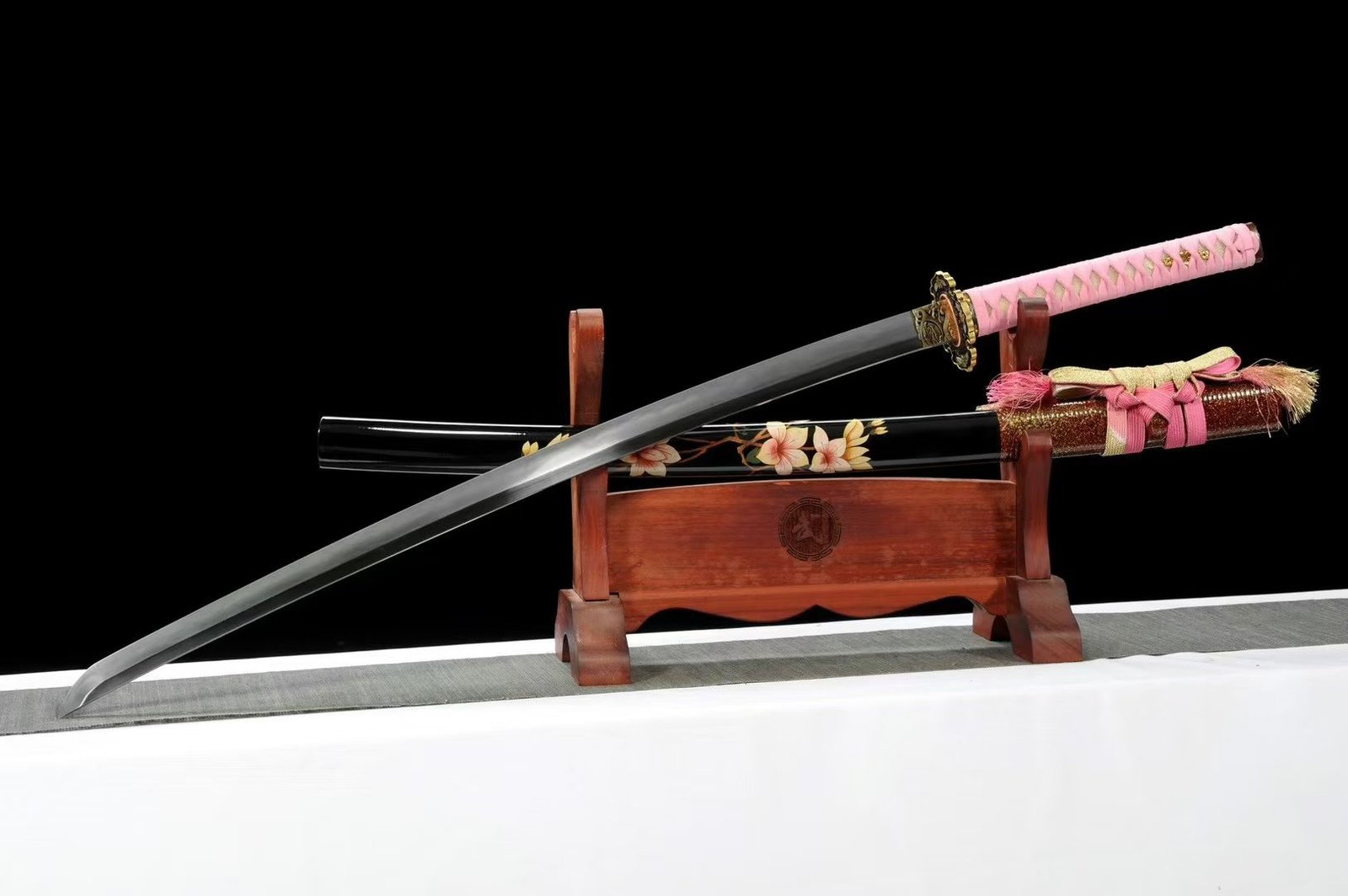 KATANA ĐÀO NGUYÊN TIÊN CẢNH – THÉP GẤP RÈN THỦ CÔNG, TÔI VIỀN ĐẤT, MÀI BA MÀU NHẬT BẢN