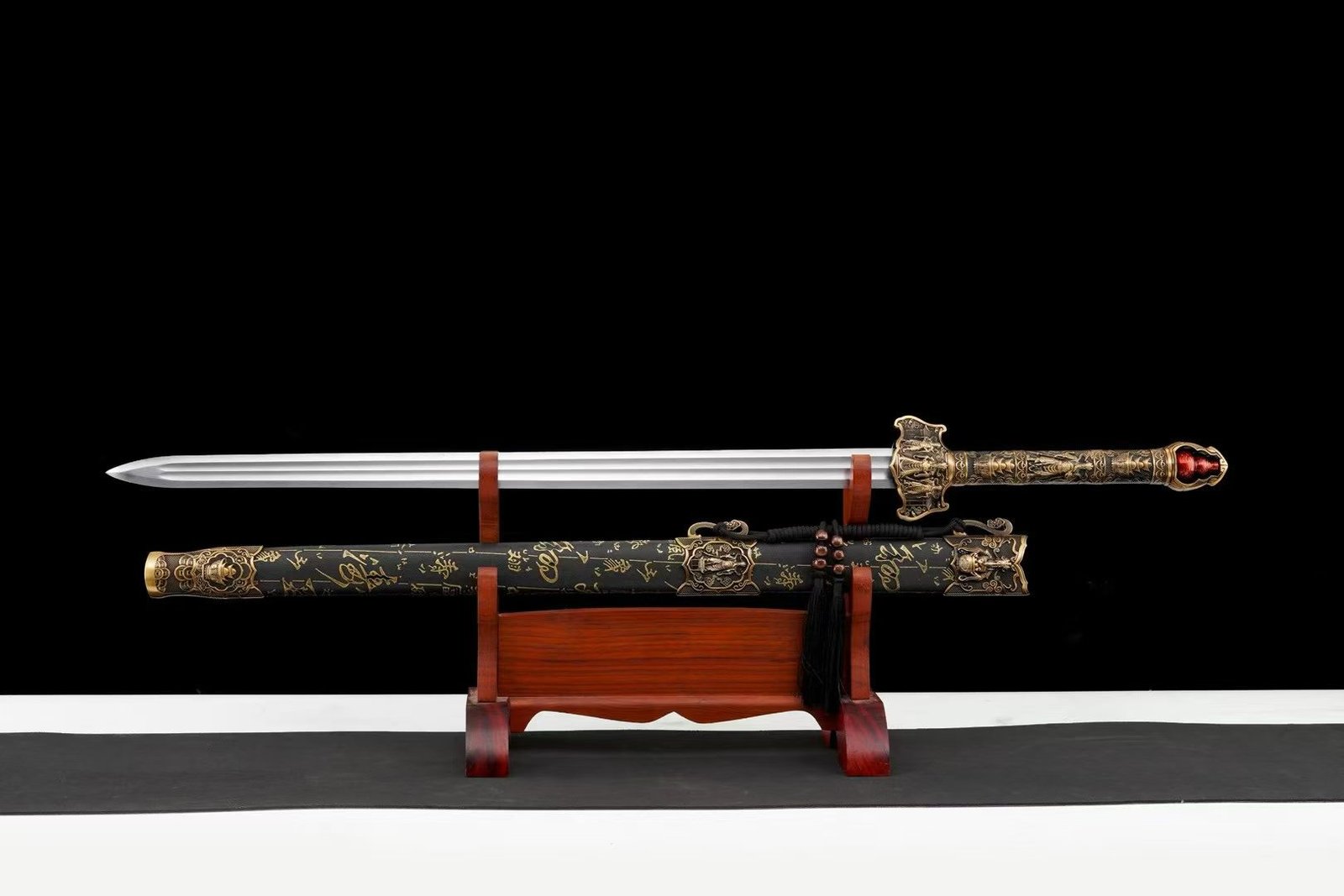 TÀI THẦN KIẾM 110 CM – KIẾM CỔ PHONG TRUNG HOA, THÉP MANGAN, CÁN HỢP KIM LIỀN KHỐI