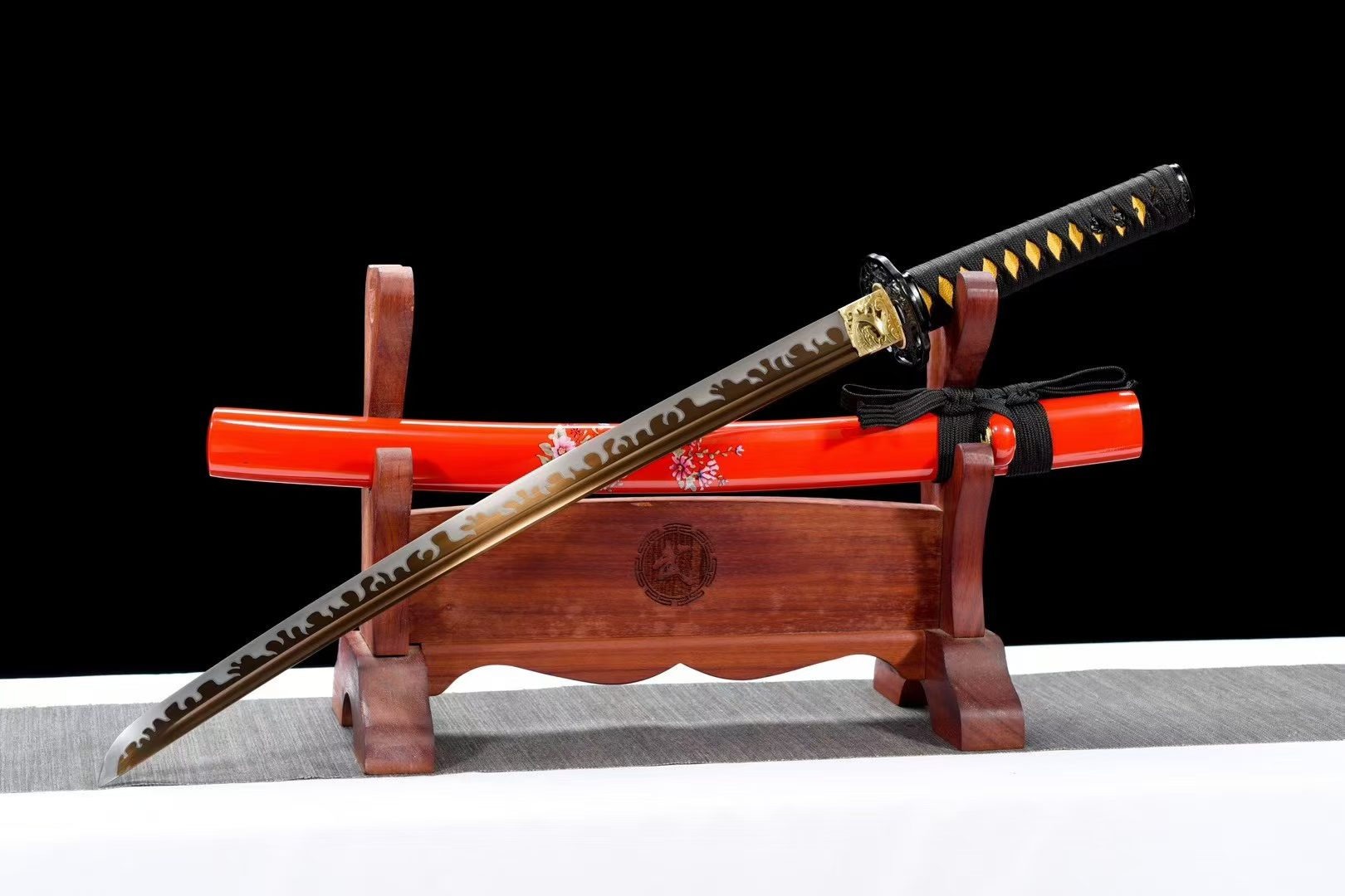 Kiếm Nhật Wakizashi 20 Inch Vân Lửa Hồng Mai