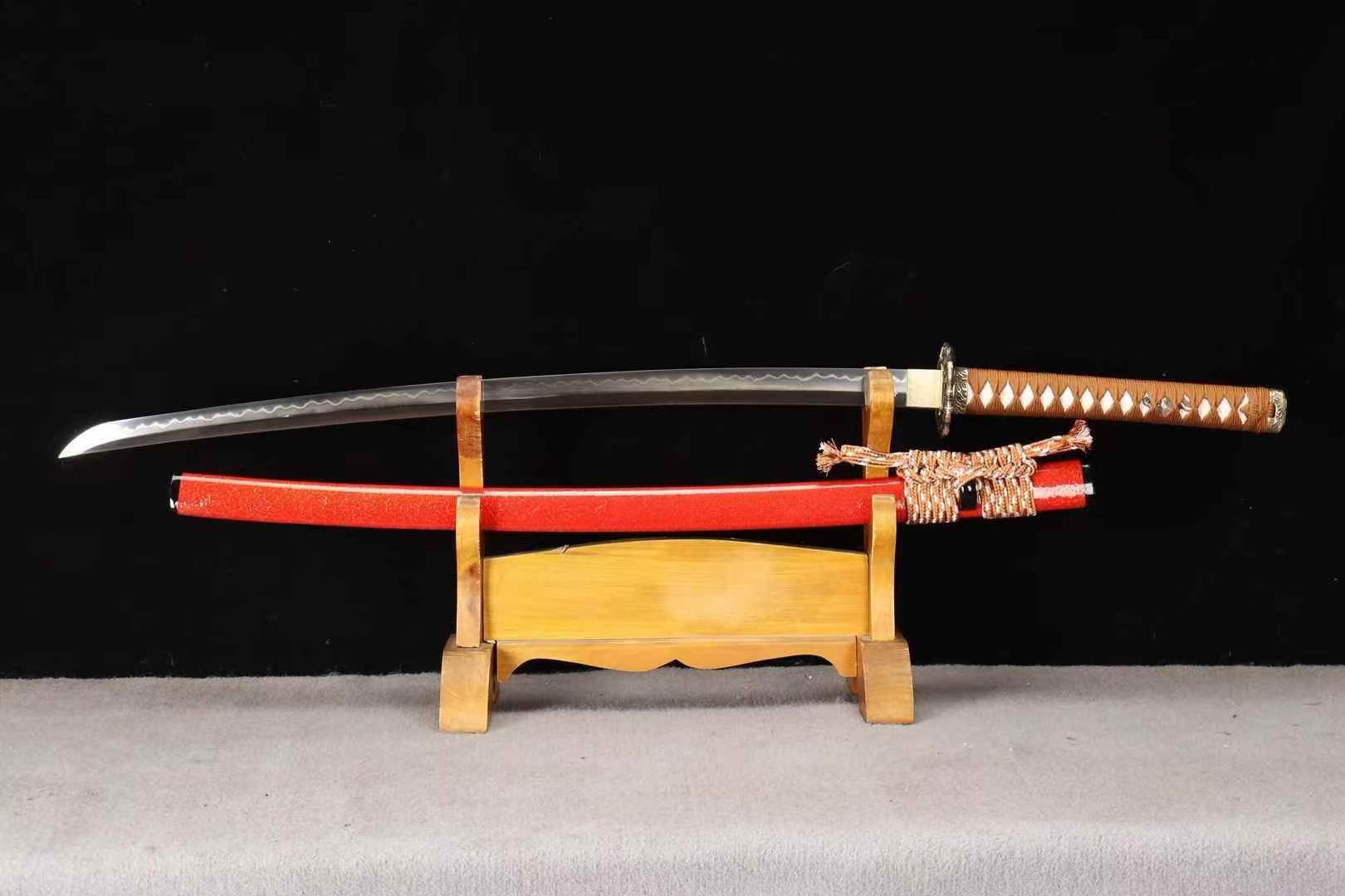 Kiếm Nhật Katana Hồng Vận 26 Inch – Thép T10 Tôi Lưỡi, Đồng Cao Cấp, Lưỡi Sắc Nét