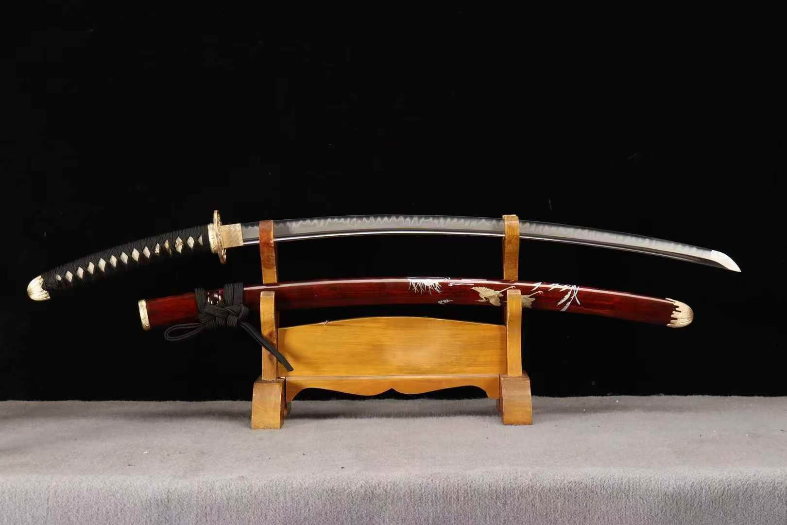 Kiếm Nhật Katana Cường Phản 26 Inch – Thép T10/T1095 Tôi Lưỡi, Độ Cong Lớn, Hiệu Năng Cao