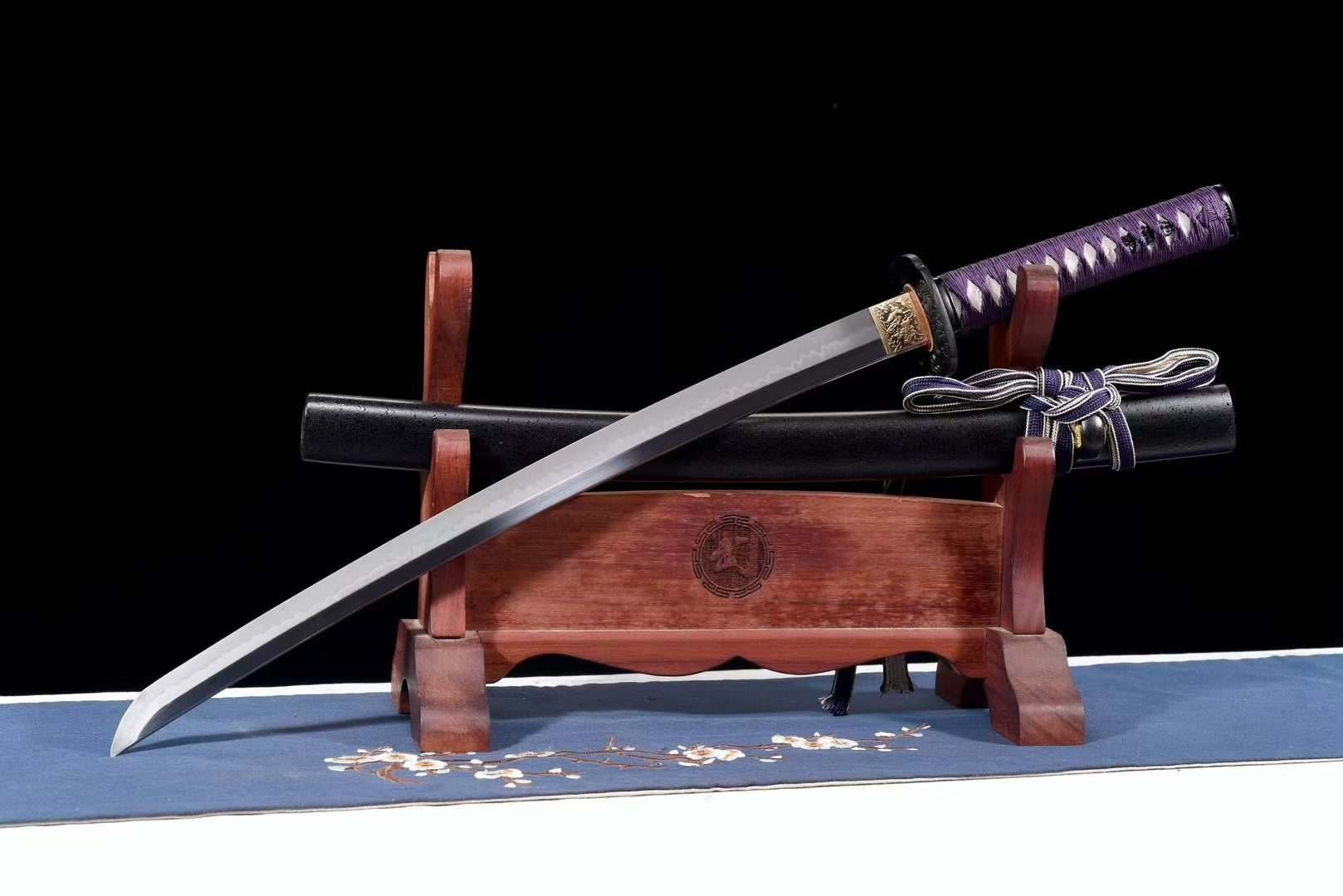 Kiếm Nhật WAKIZASHI T10 20 Inch – Kỳ Lân Dạ Ngân Đinh Tử Clay Temper Cao Cấp