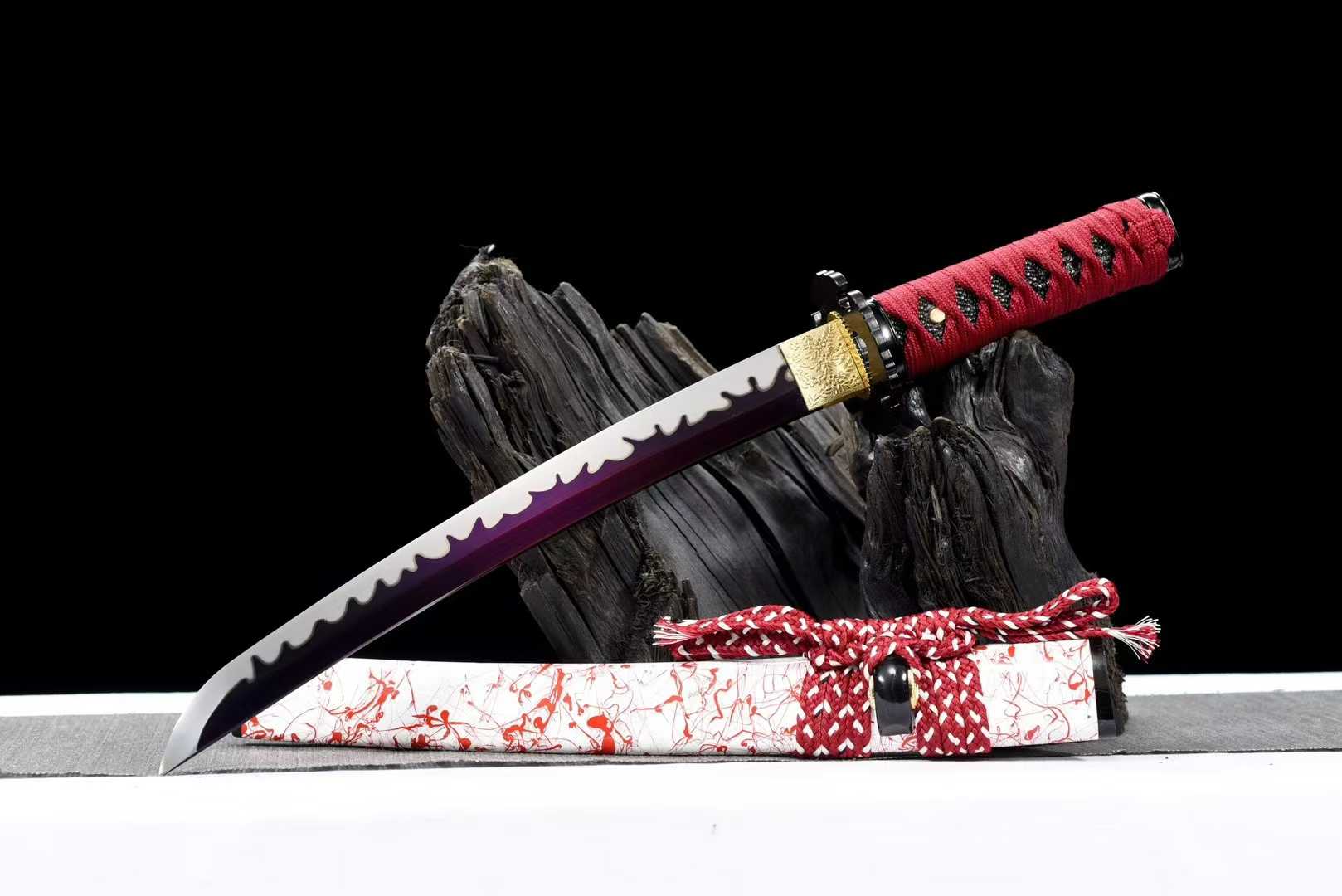 Kiếm Nhật TANTO NGẮN 12 INCH MÀI VÂN LÁ – PHIÊN BẢN ANH ĐÀO YINGNAI