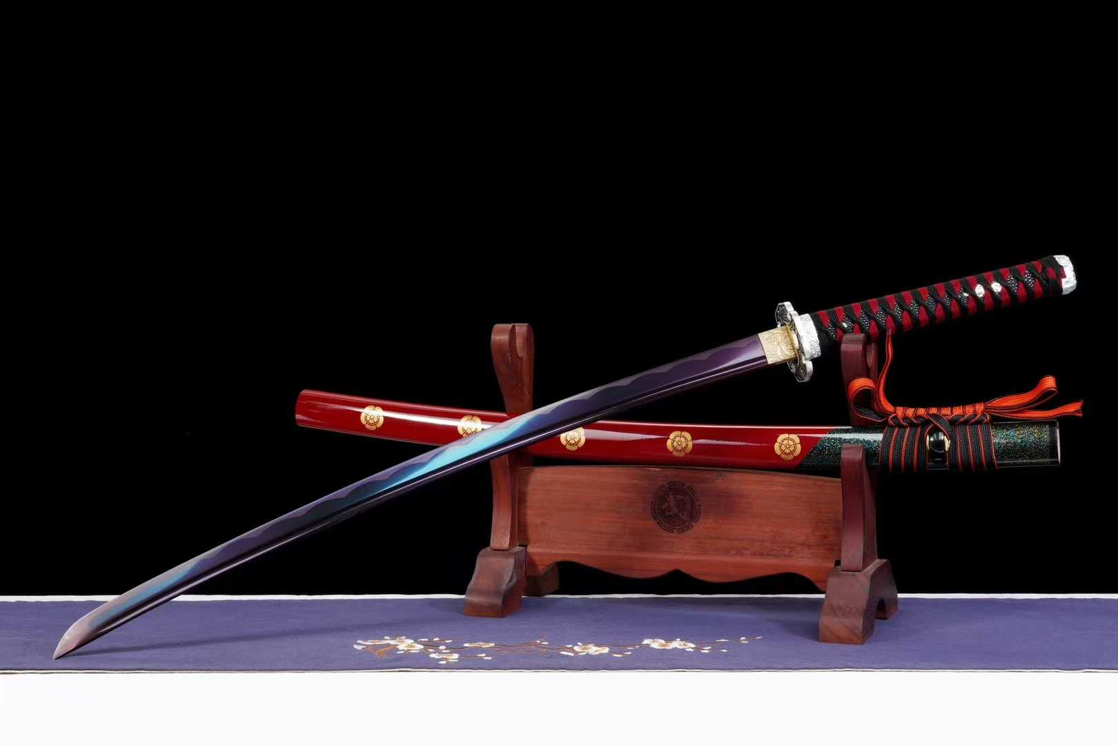 Kiếm Nhật Katana Hoa Khai Bỉ Ngạn – Thép Trung Carbon, Mạ Tím Cổ Điển, Phiên Bản Hiệu Năng