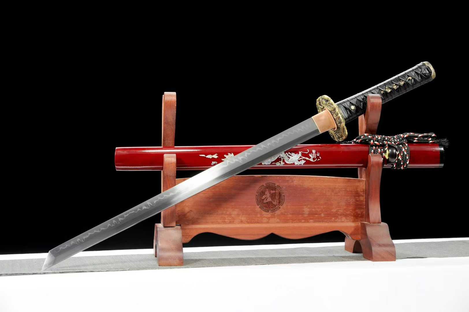 Kiếm Nhật Tứ Long Tăng Phi – Thép T10 Tôi Lưỡi, Mài Gương, Bản 20 Inch